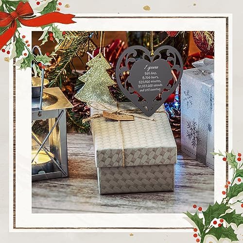 1st Anniversary Heart Ornament Gift for Couples