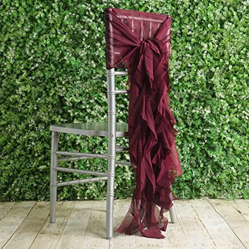 Premium Wedding Chair Sash Set Wrinkle-Free Burgundy Decor
