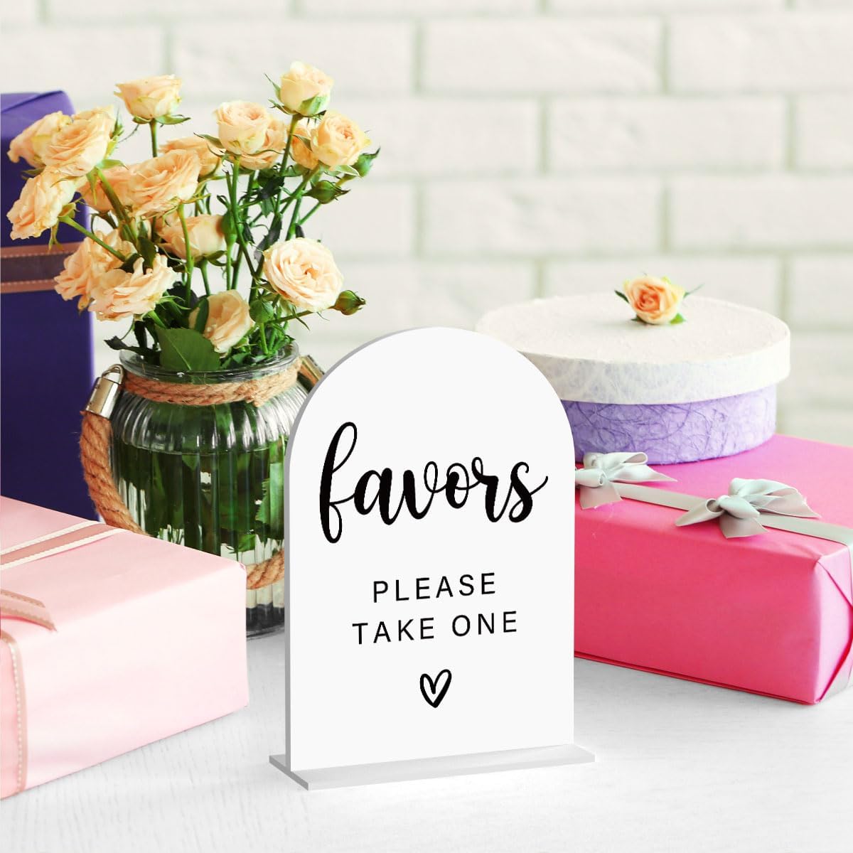 Acrylic Wedding Sign with Modern Font Design White