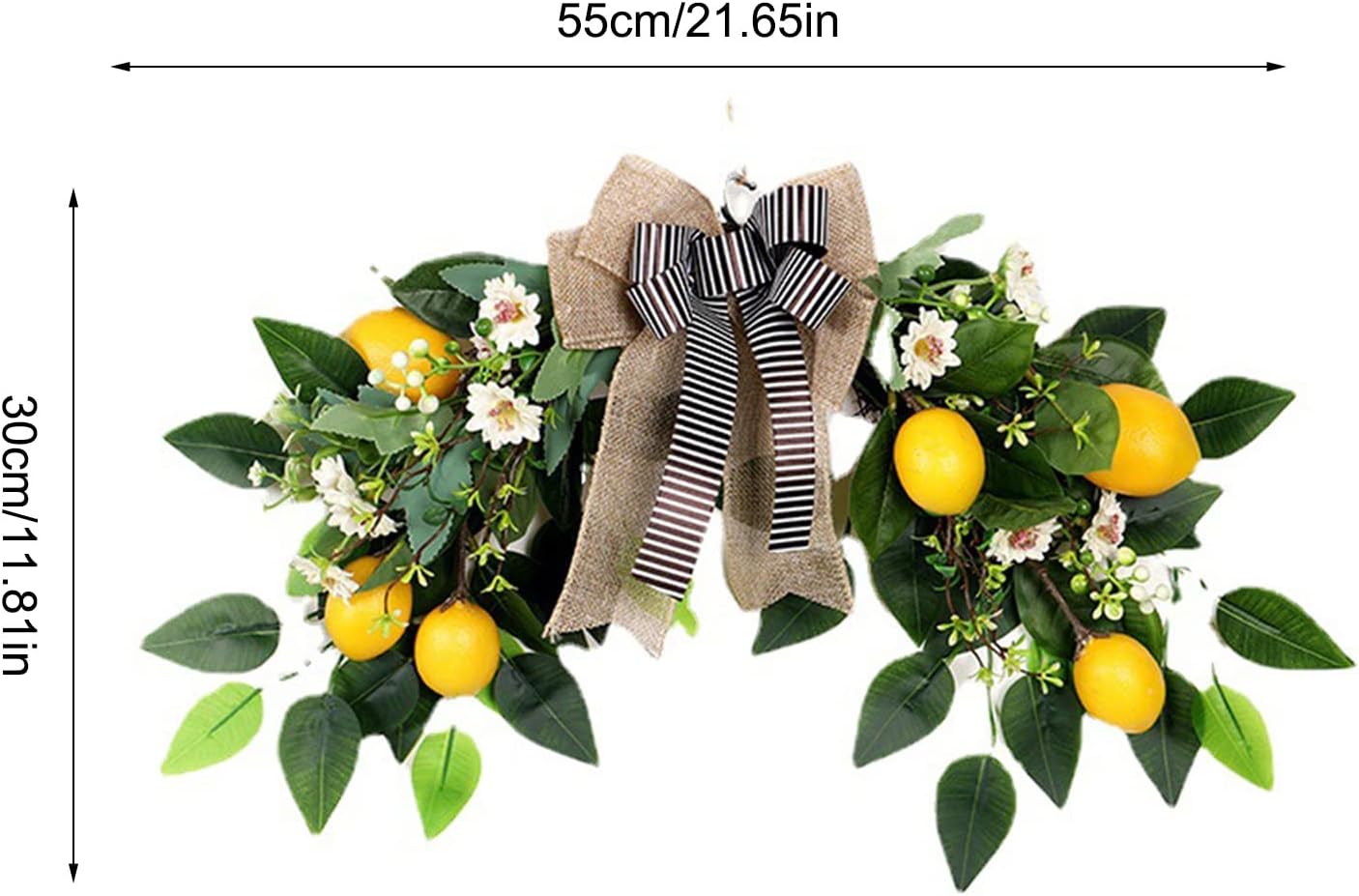 MANMAOHE Artificial Lemon Flower Swag 22In Wreath