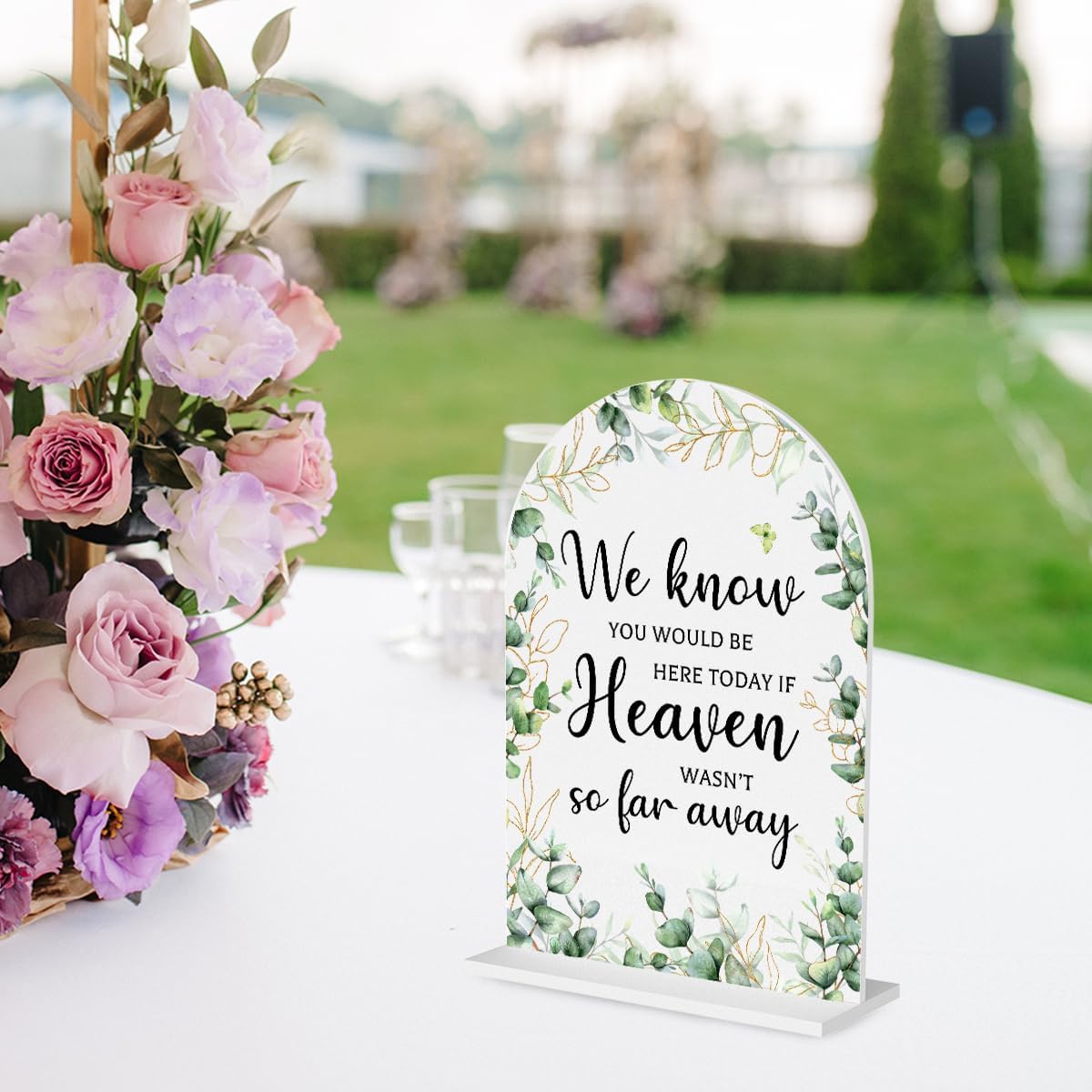Heaven Wasnt So Far Away Wedding Sign 5x7 Inch