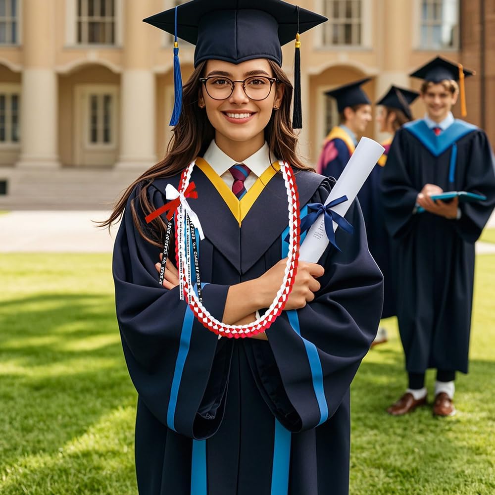 2025 Graduation Lei Accessories Red White