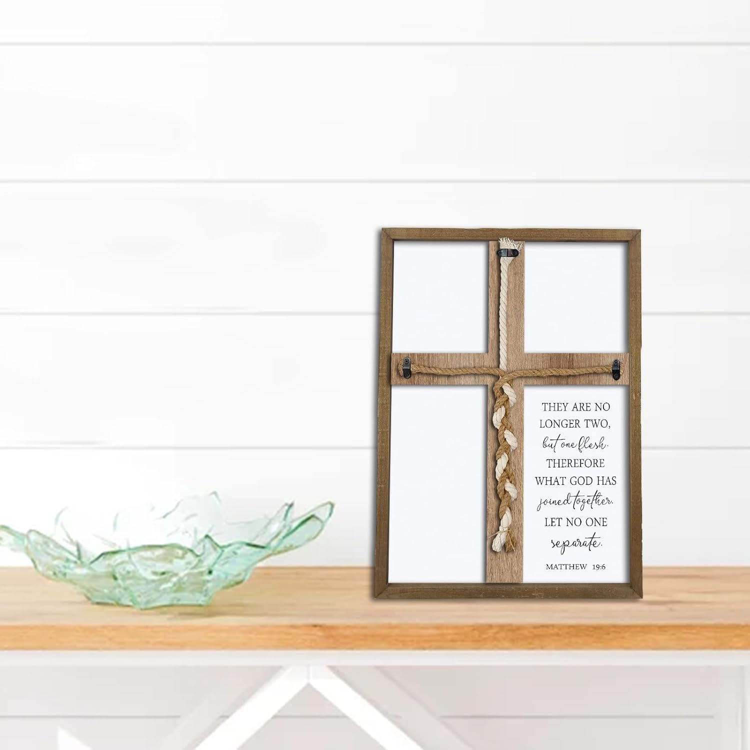 Matthew 196 Wedding Unity Sign Wood Frame