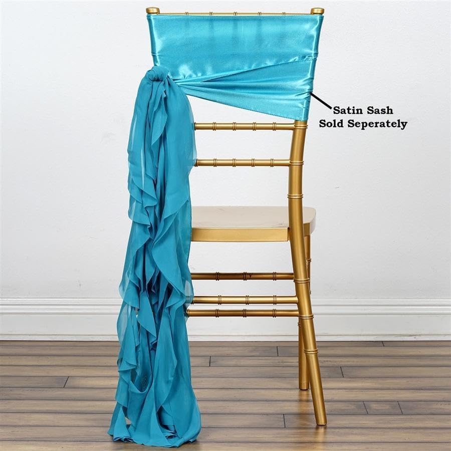 Balsa Circle 10 Turquoise Curly Chiffon Chair Sashes