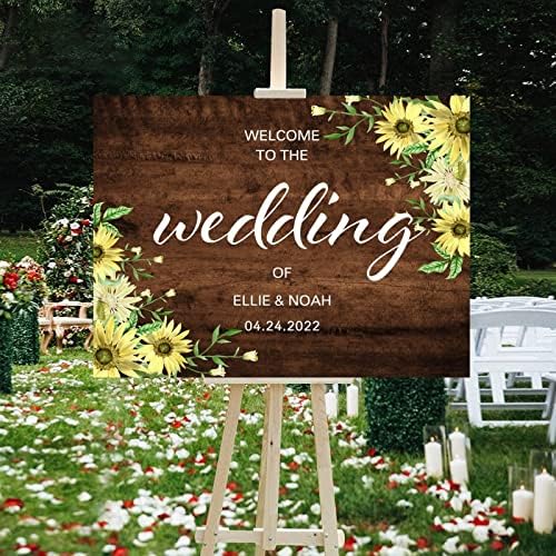 Customizable Wedding Welcome Sign Brown Wood