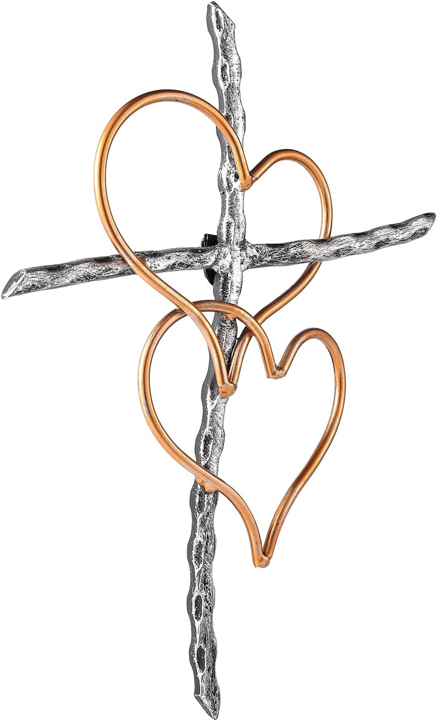 Heart Metal Wall Crosses Decor Living Room Bedroom Wedding