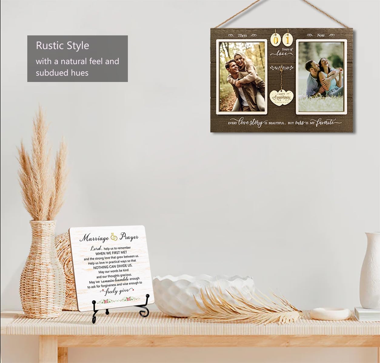 Marriage Prayer Plaque 5x5 Christian Wedding Gift with Stand