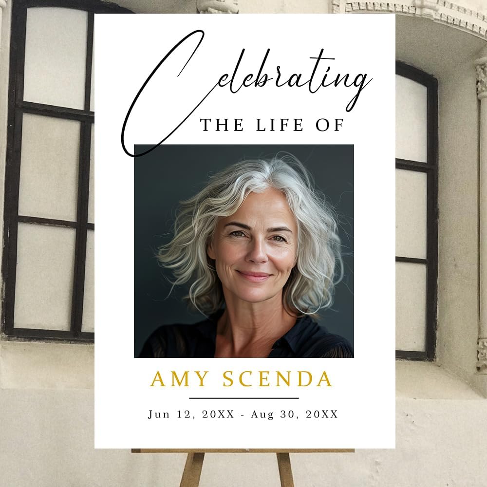 Personalized Funeral Welcome Sign With Photo