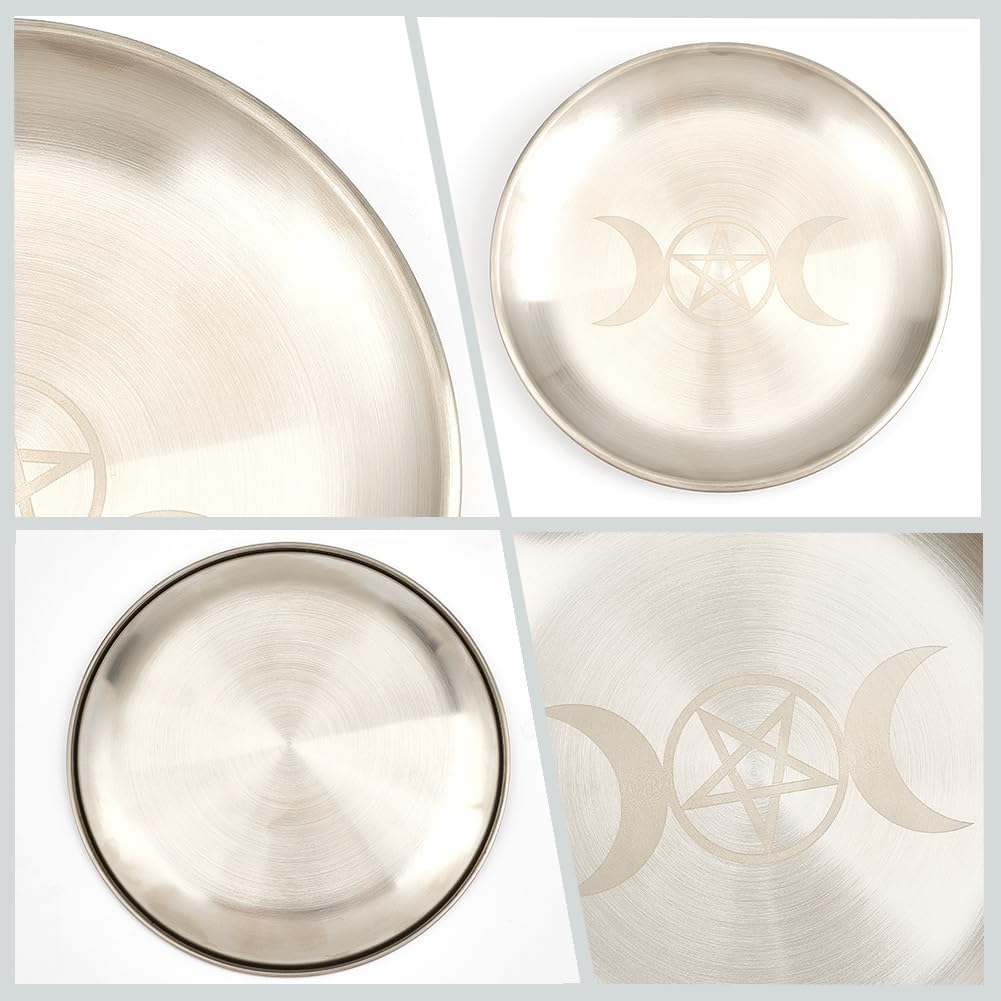 CREATCABIN Moon Pattern Stainless Steel Altar Bowl