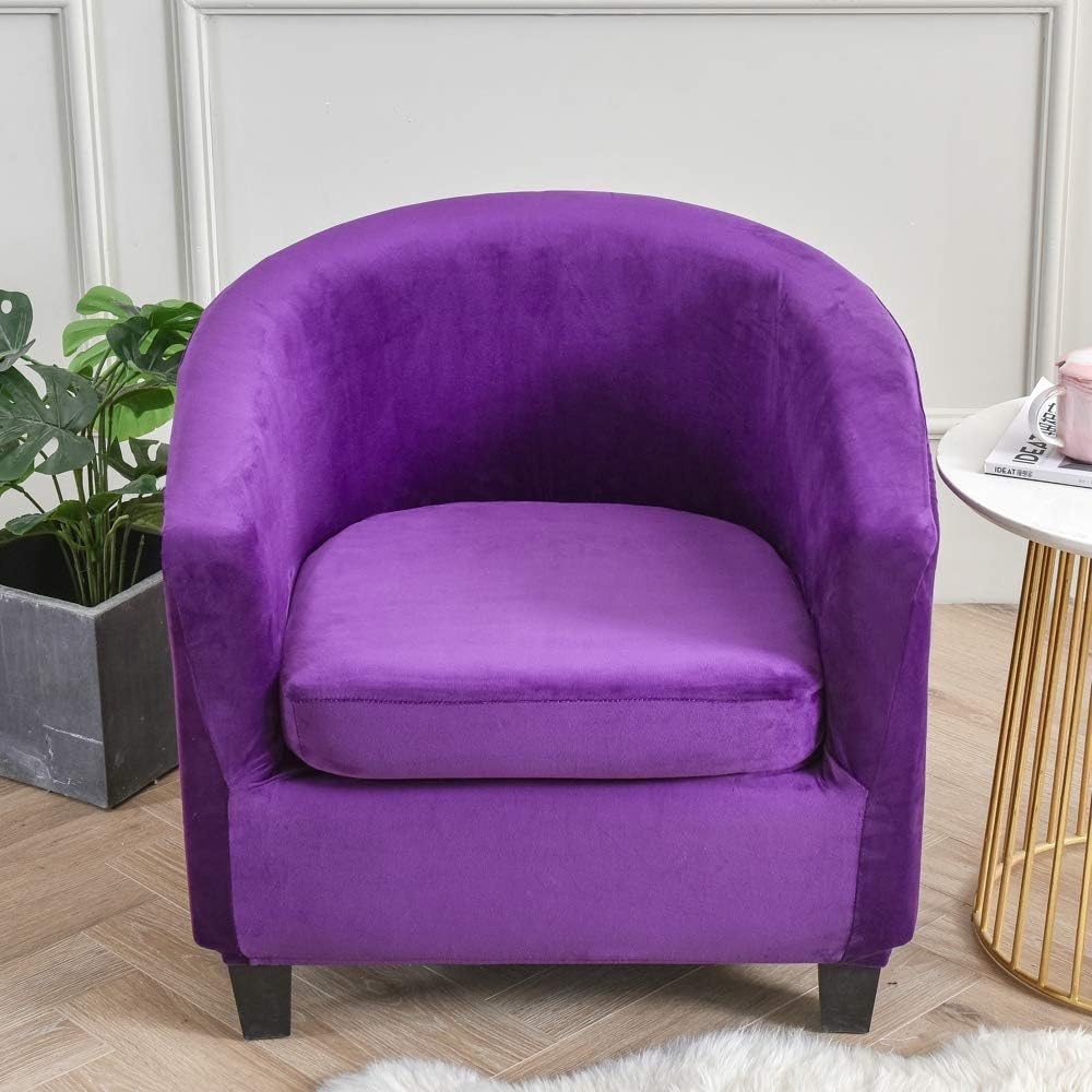 MIFXIN 2 Piece Velvet Tub Chair Covers Set