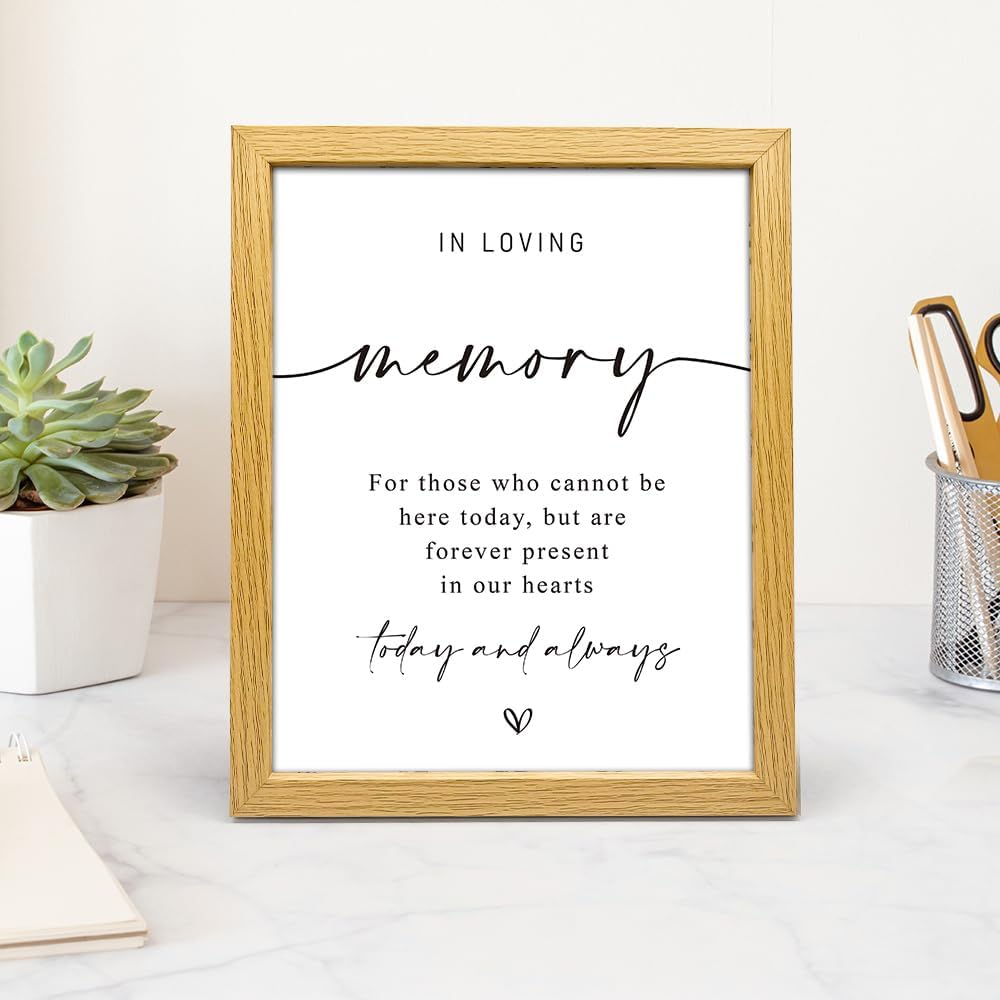 Wedding Memorial Sign with Wood Frame 8x10 Inch 1
