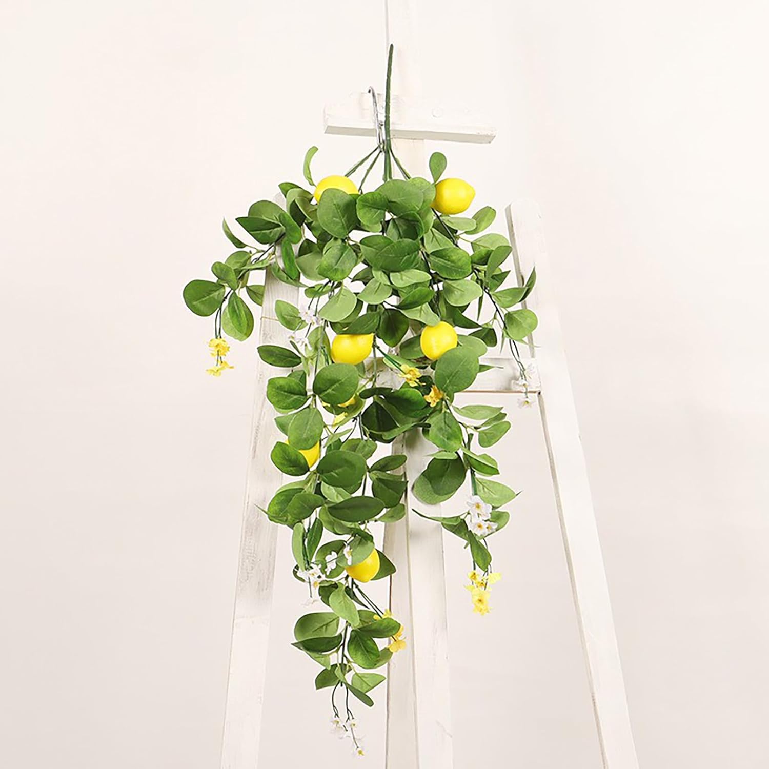 Artificial Lemon Teardrop Wreath for Front Door Decor