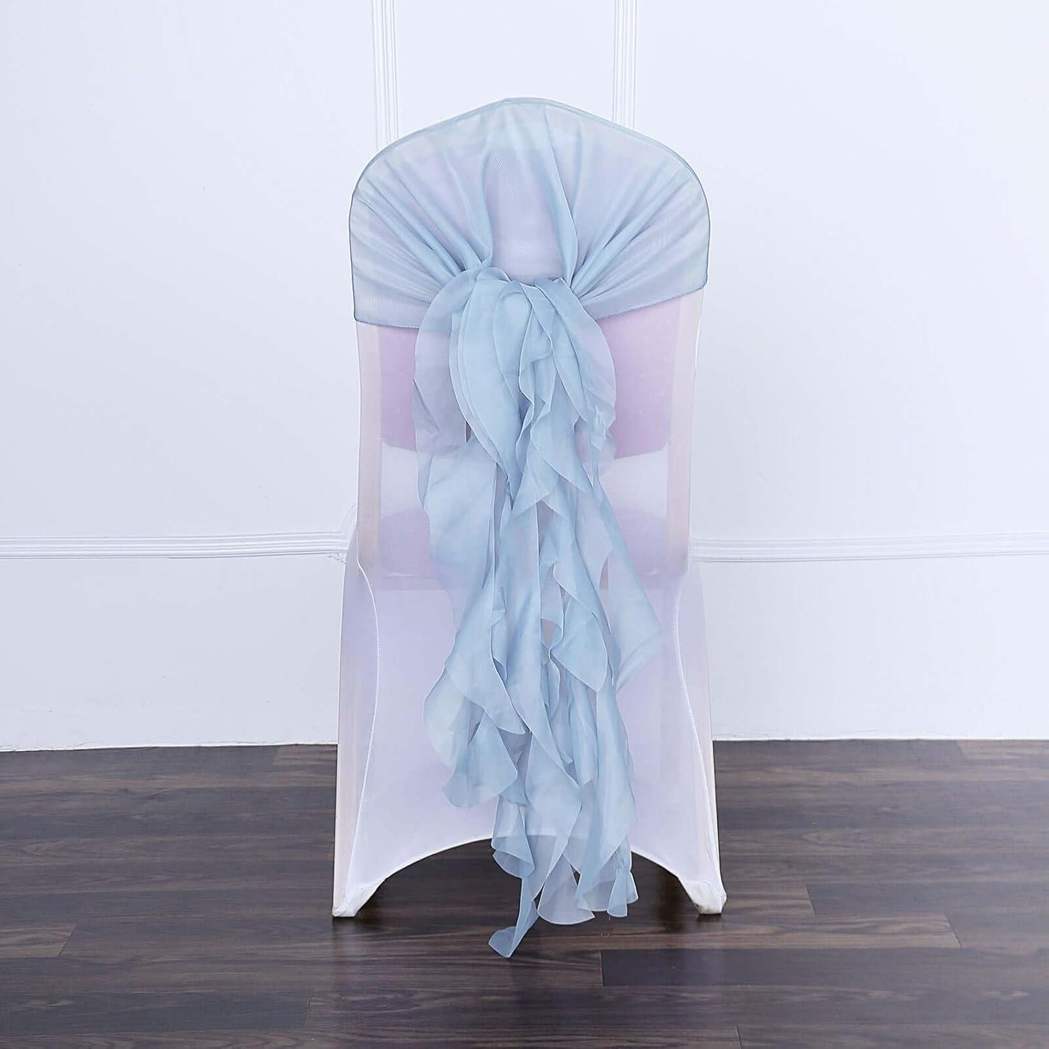 Efavormart Dusty Blue Wedding Chair Sashes Set