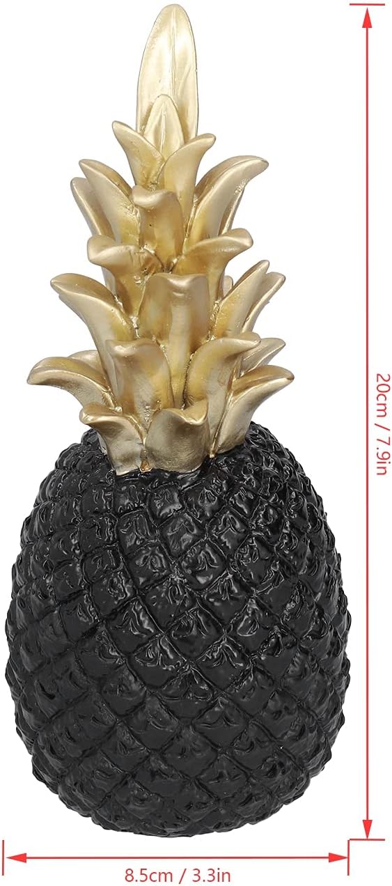 Resin Pineapple Sculpture Decor Black