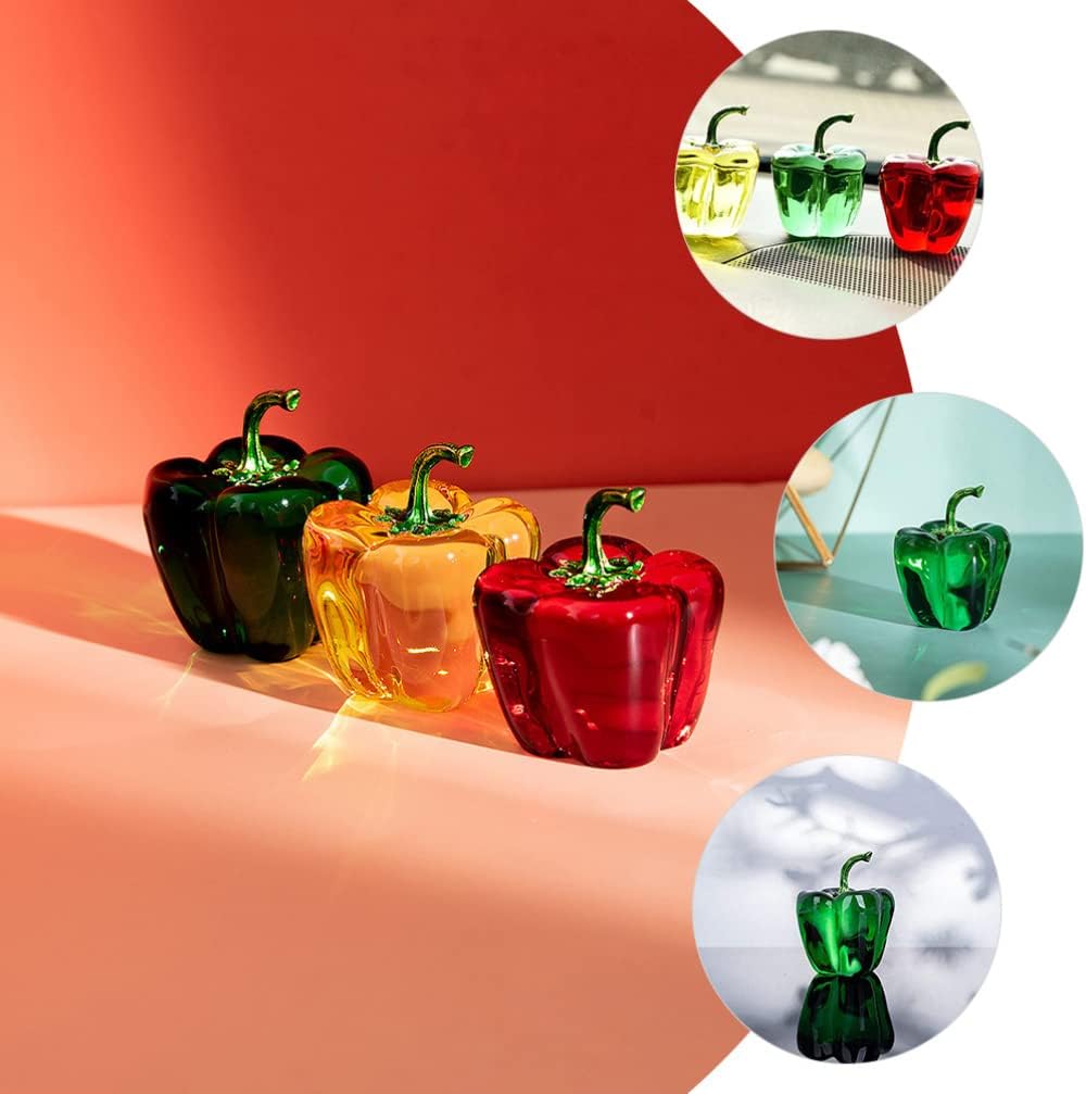 BESPORTBLE Crystal Bell Pepper Paperweight Decor