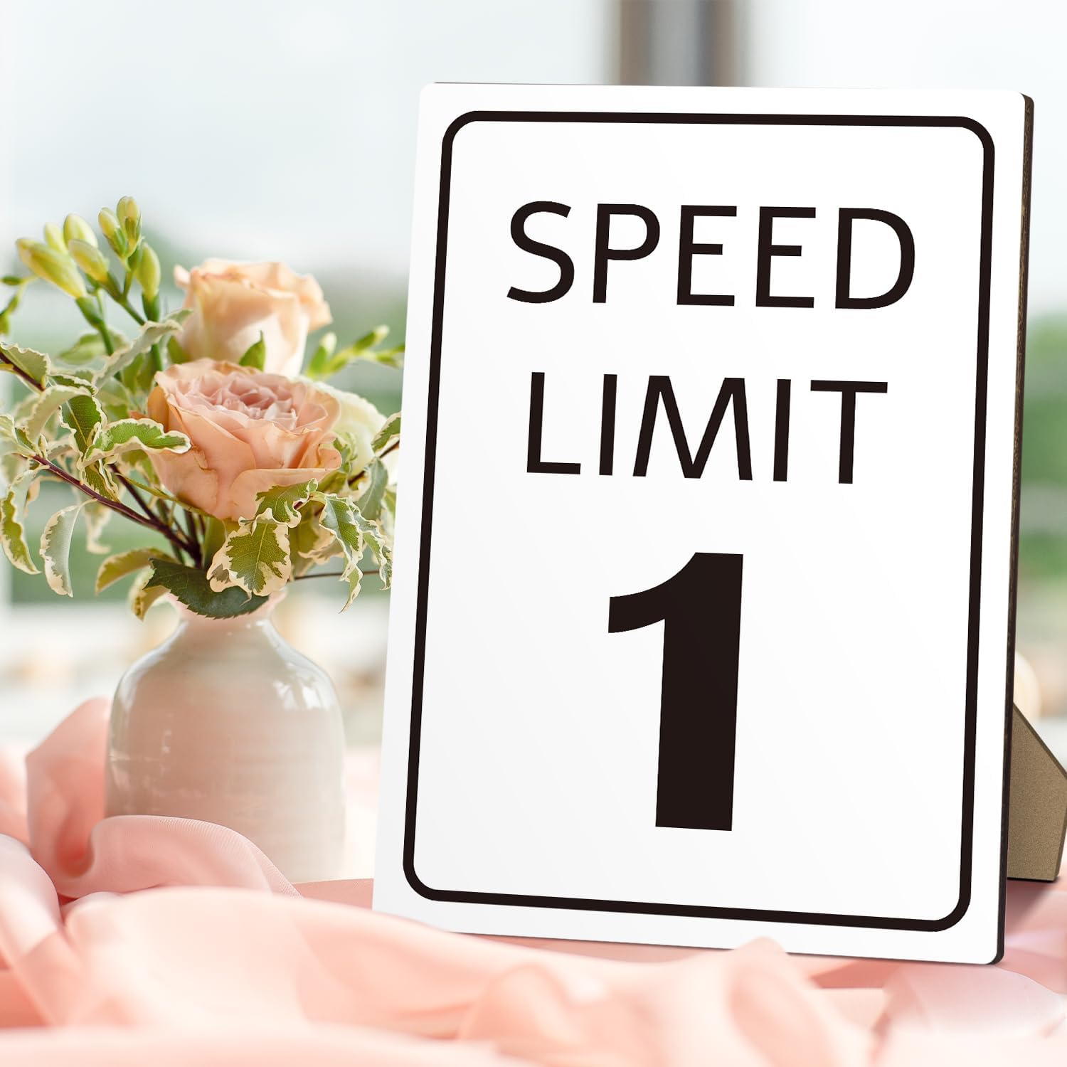Race Car Birthday Sign with Stand 8x11 Inch