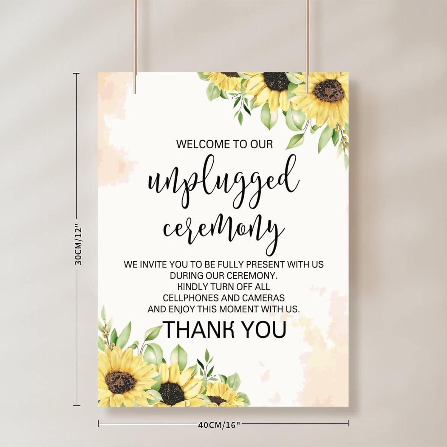 Alioyoit 12x16 Inch Custom Wood Wedding Welcome Sign