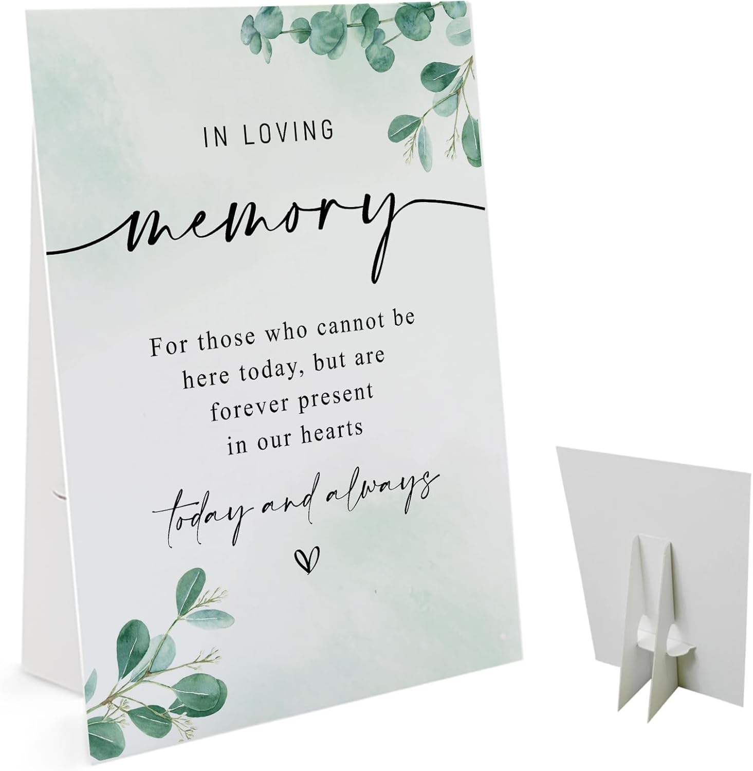 In Loving Memory Wedding Sign with Stand Greenery Decor