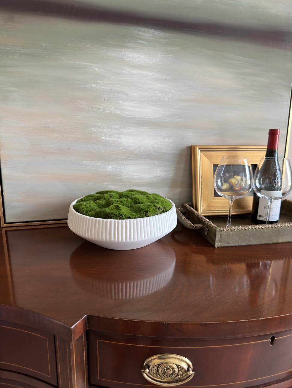Moss Bowl 12 Inch Artificial Lightweight Ceramic Decor