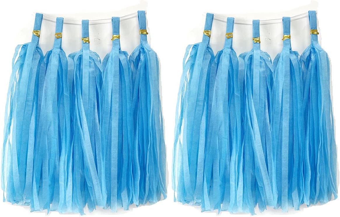 Tissue Paper Tassels Garland 20pcs Sky Blue