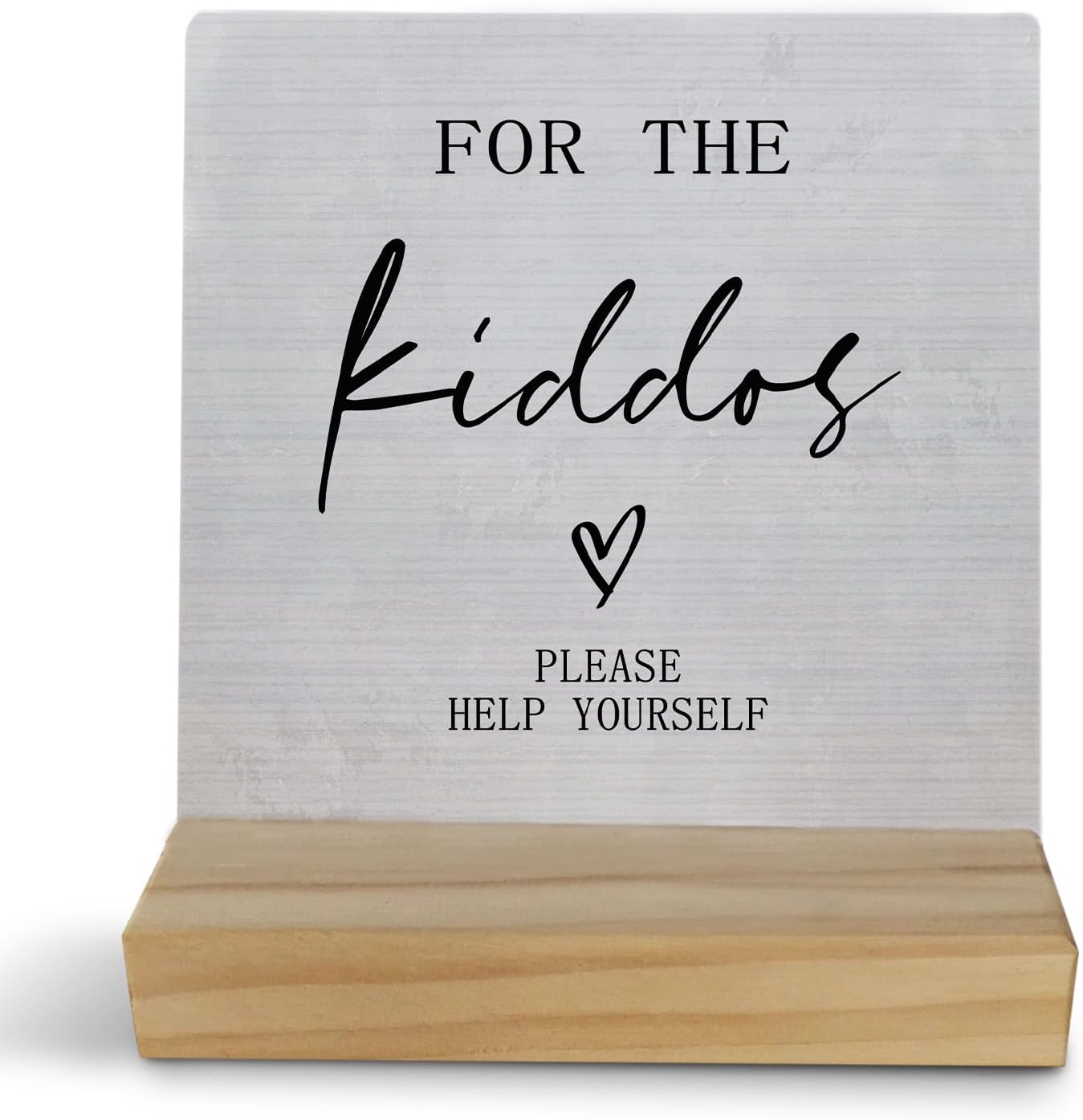 Kids Wedding Sign with Wood Base Decor