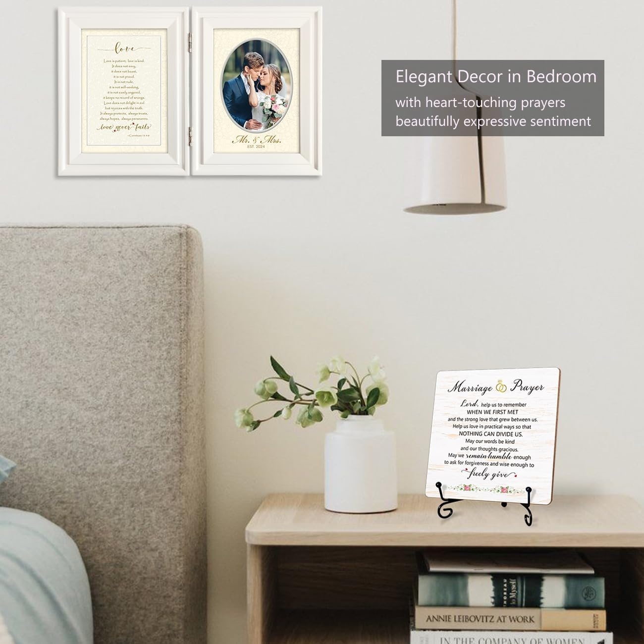 Marriage Prayer Plaque 5x5 Christian Wedding Gift with Stand