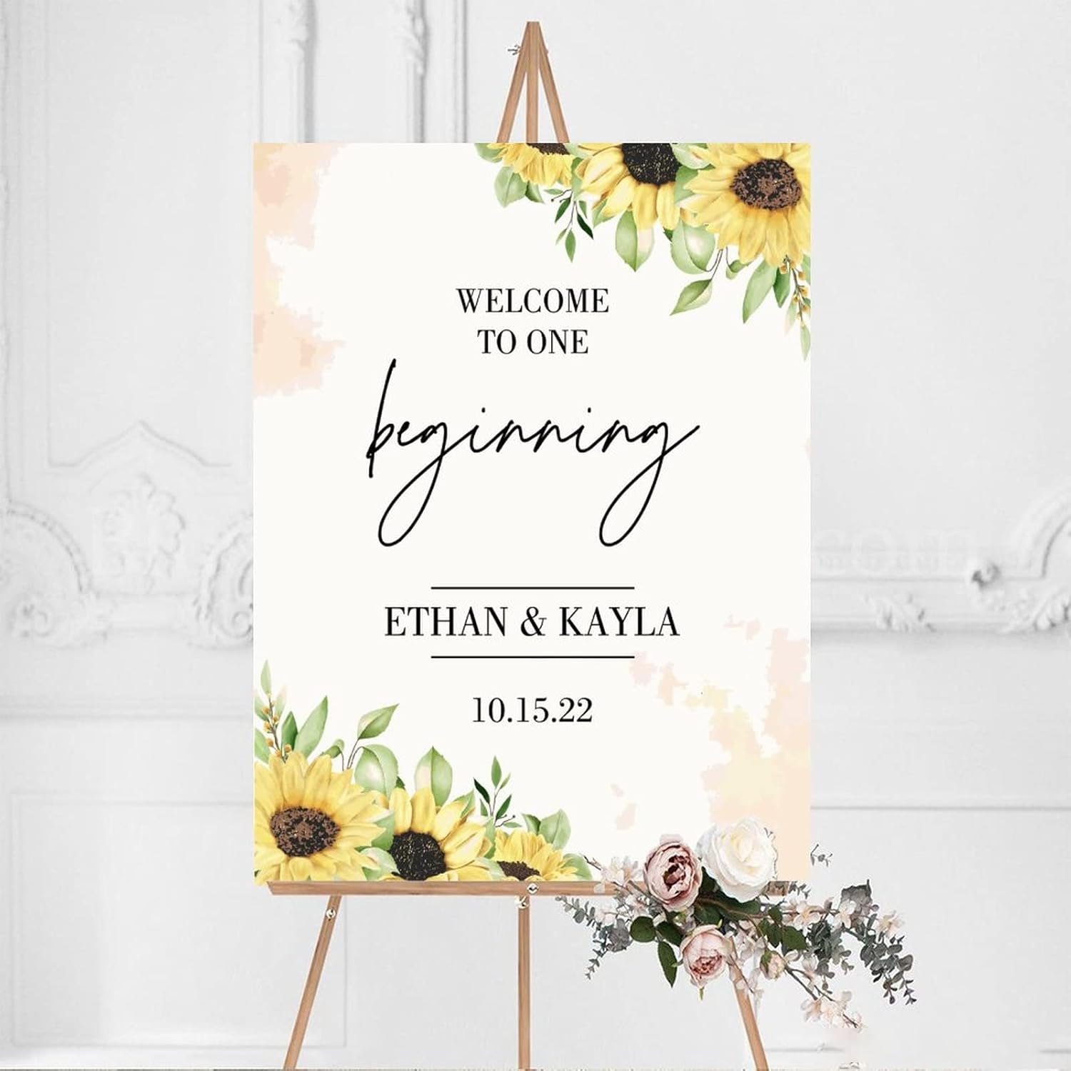 Alioyoit Personalized Wood Wedding Welcome Sign