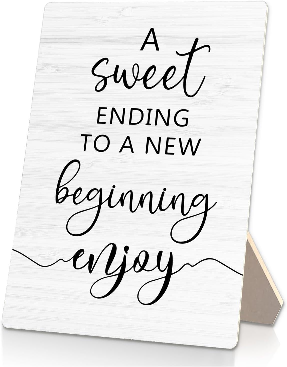 A Sweet Ending to a New Beginning Sign 5x7 inch