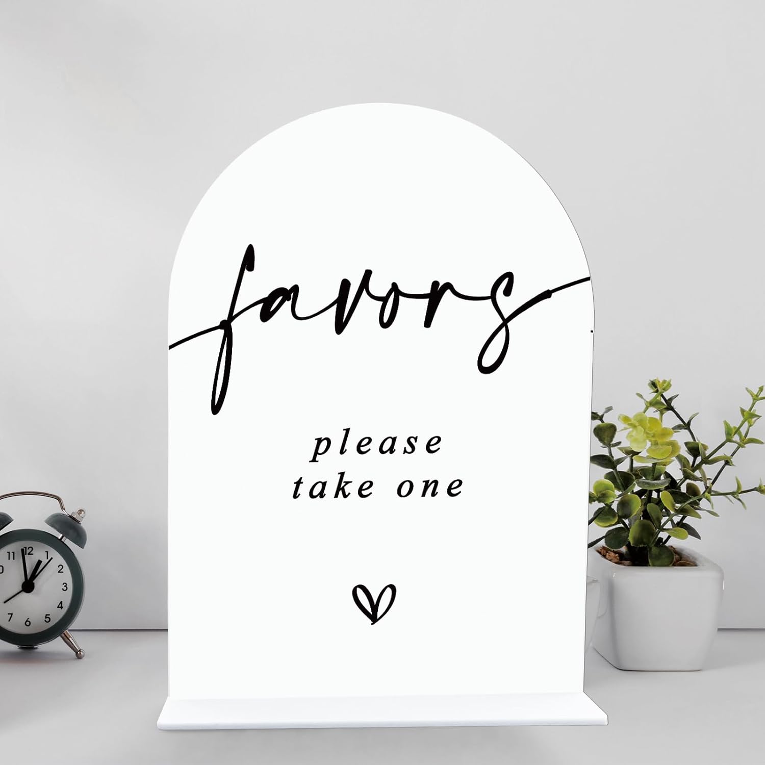 Acrylic Wedding Favor Sign 65x9 Inch Minimalist White