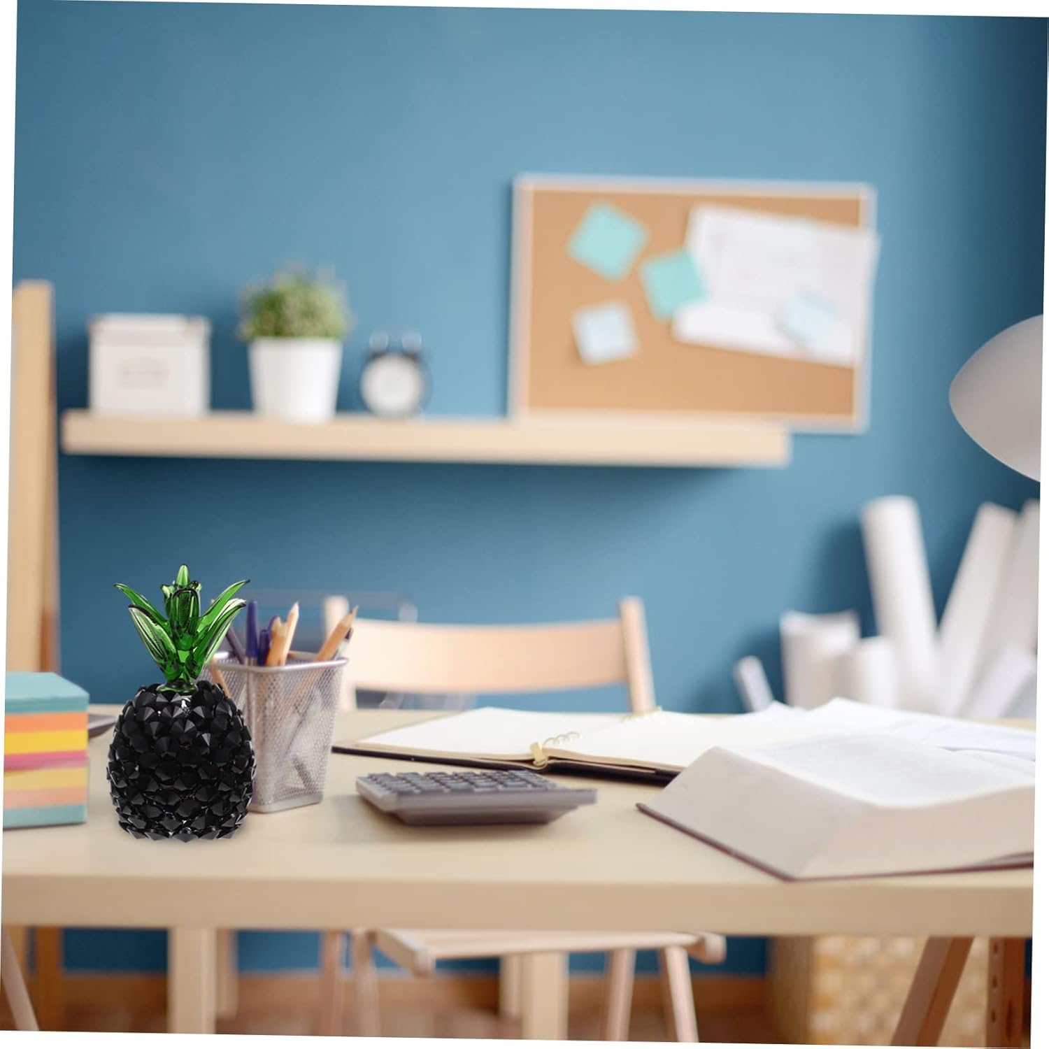Decorative Pineapple Statue Artificial Glass Wall Art for Home