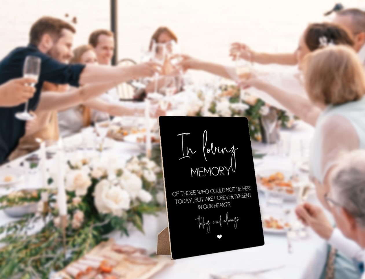 In Loving Memory Wedding Sign with Stand 8x11 Inch