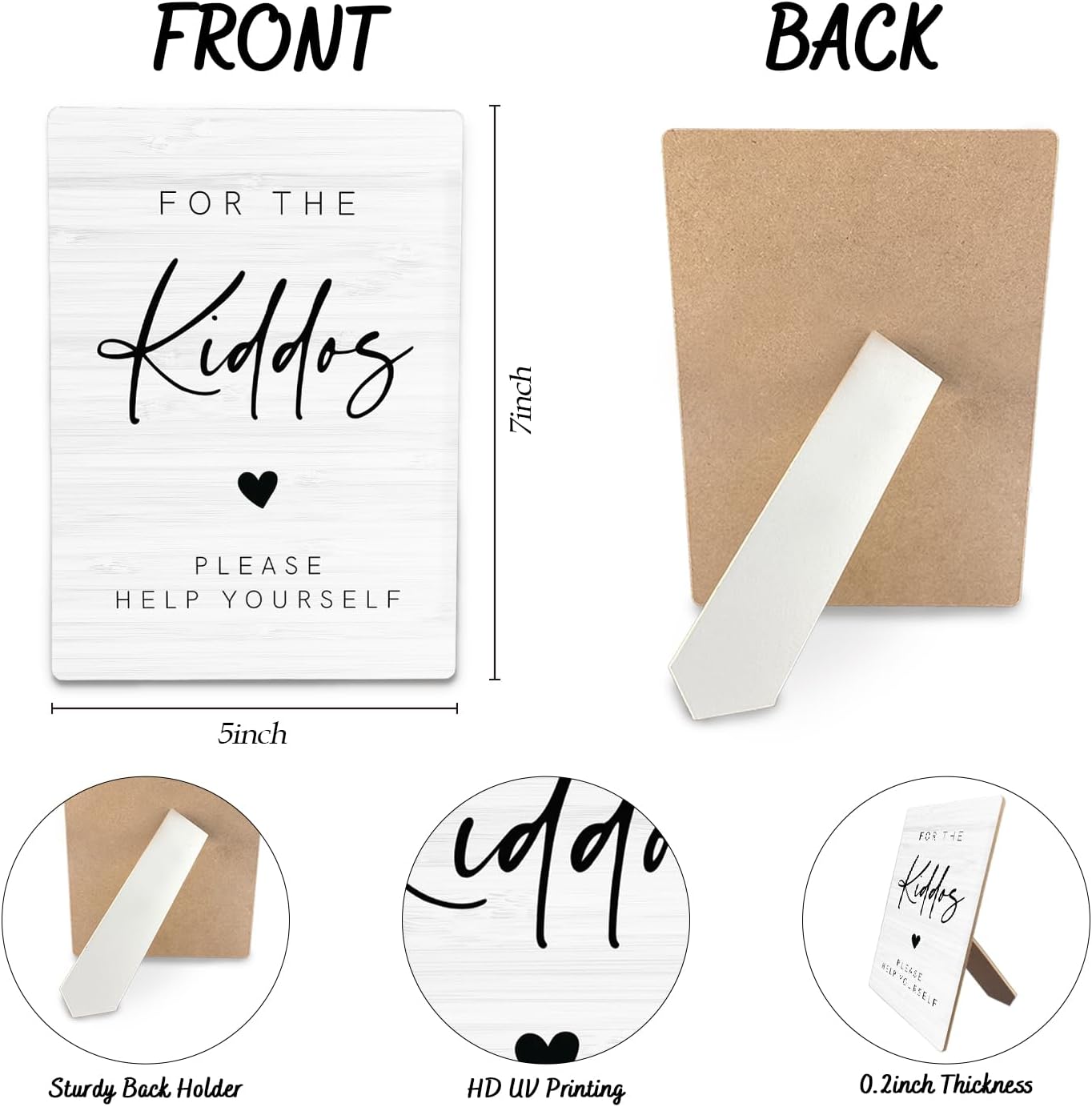 Kids Wedding Wooden Sign 5x7 Inch Stand