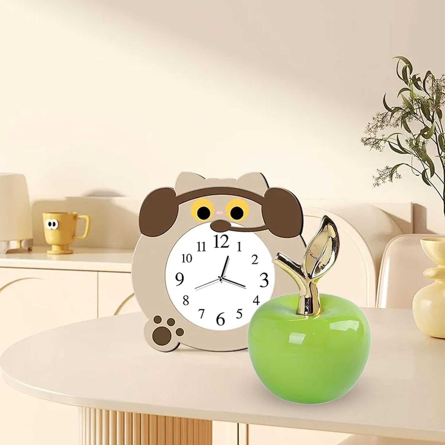 MagiDeal Ceramic Apples Statue Modern Home Decor