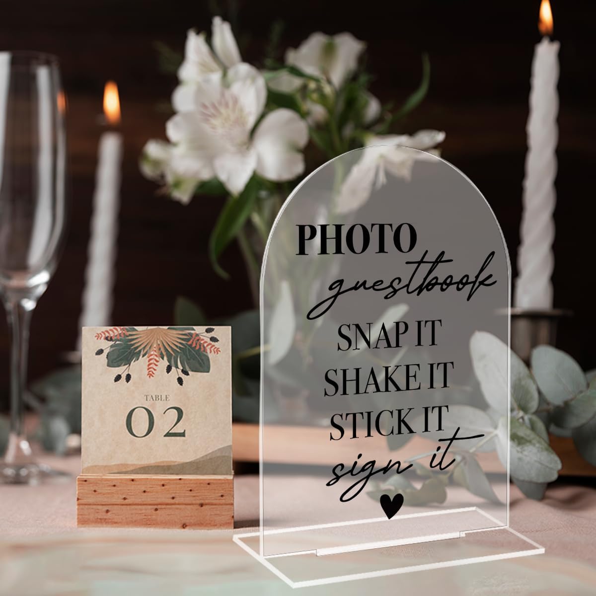 Acrylic Wedding Arch Sign 7x5 Inches Decor