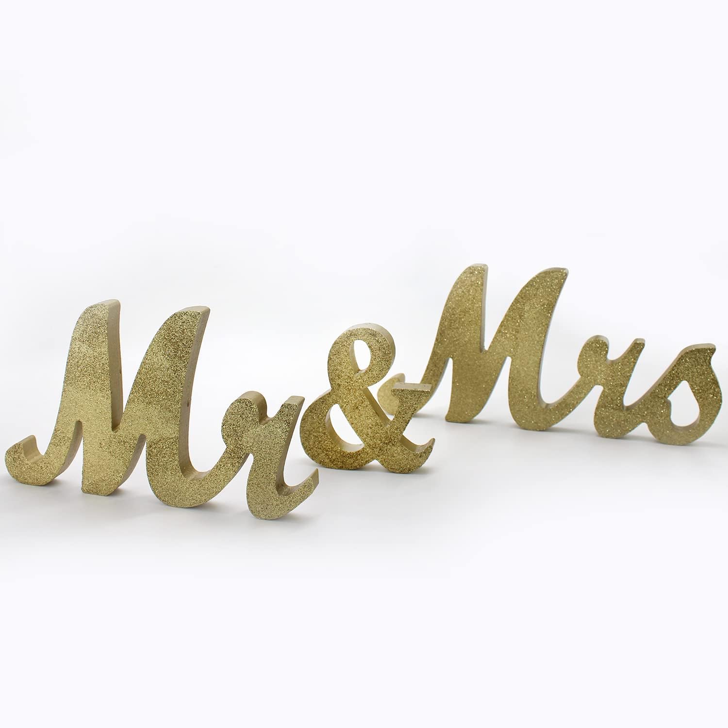 Golden Mr Mrs Wooden Letters Wedding Decoration