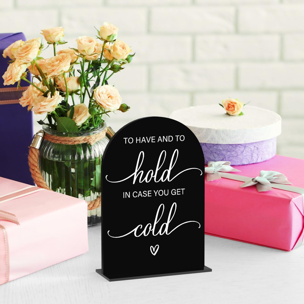 Modern Calligraphy Acrylic Wedding Sign Table Top Arch for Ceremony and Reception