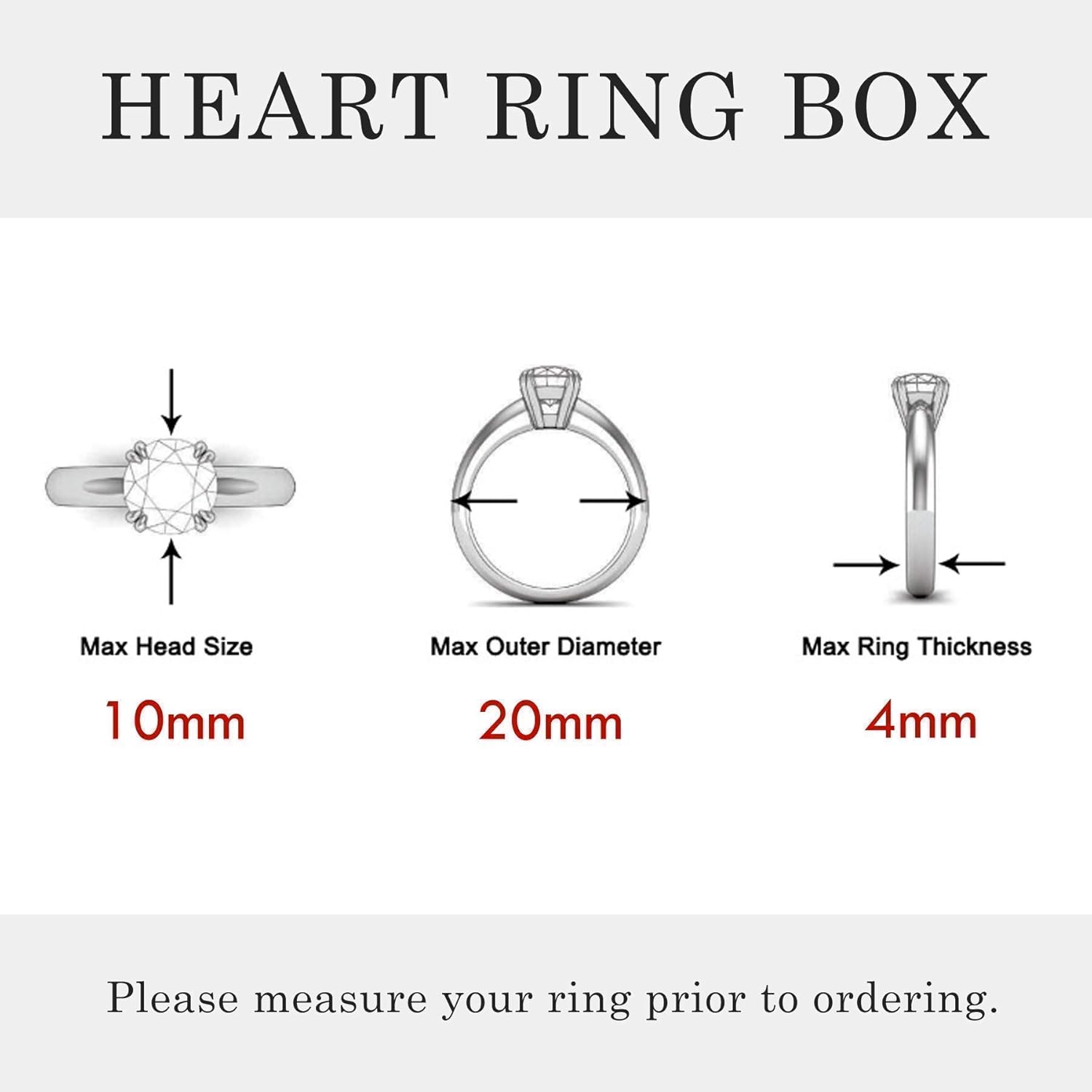 MUUJEE Heart Shaped Secret Engagement Ring Box