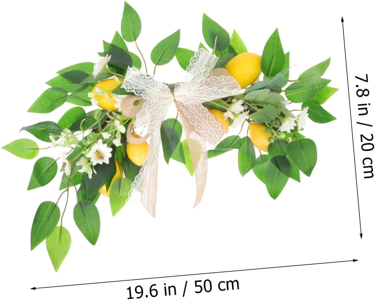 Lifelike Artificial Lemon Wreath for Summer Decor