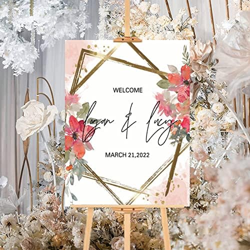 Alioyoit Wooden Wedding Welcome Sign 12x16 Inch 1