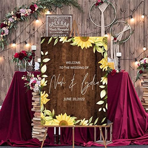 Alioyoit Rustic Wooden Wedding Welcome Sign 1