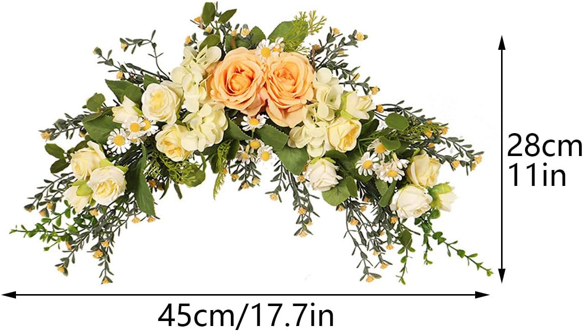 MOTUZP Artificial Rose Flower Swag 177In Arch Decor