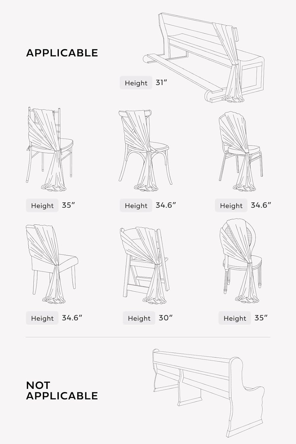 Lings Moment Blush Pink Wedding Chair Sashes 16 Pcs