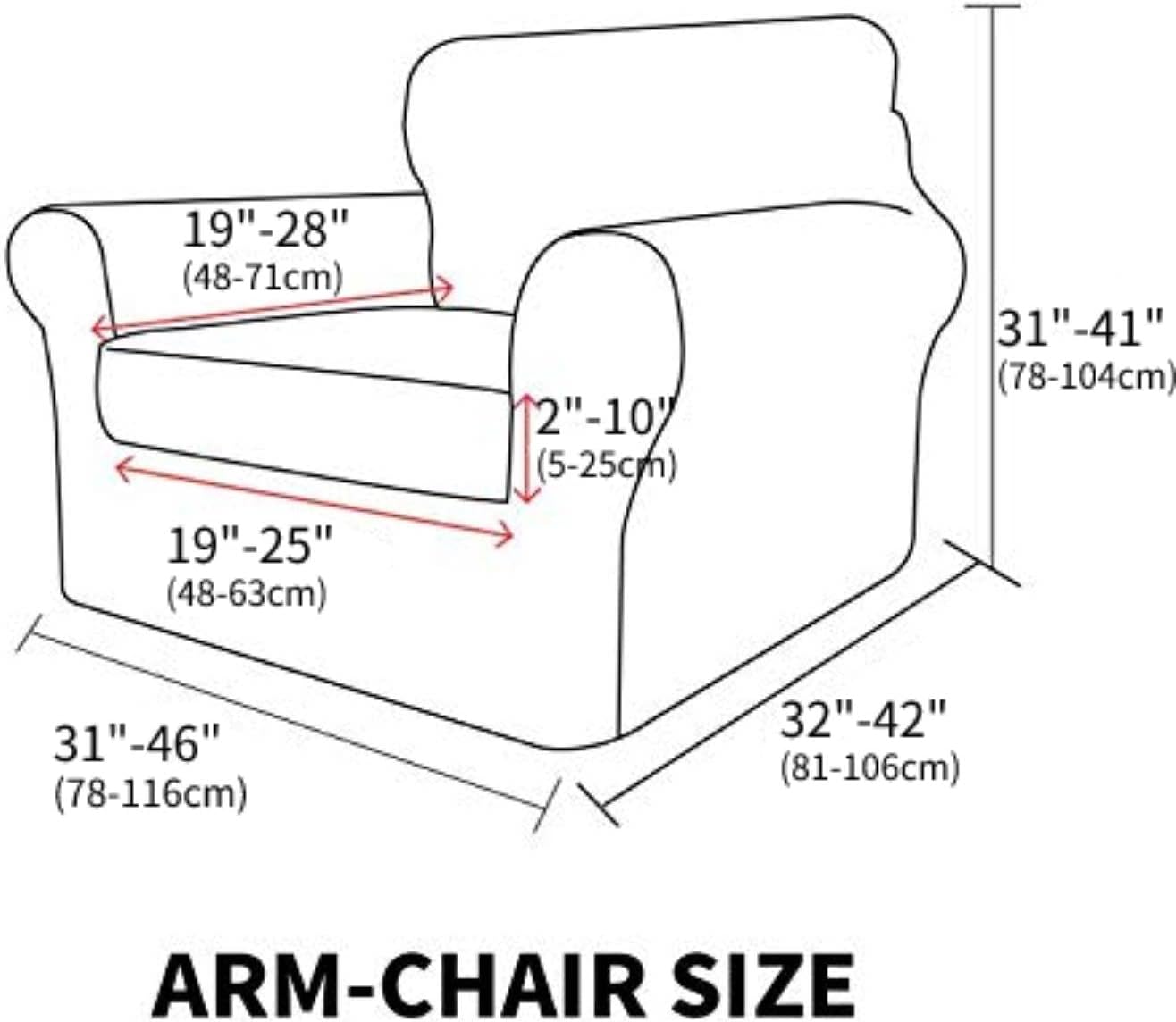 MAXIJIN 2 Piece Jacquard Chair Covers with Arms