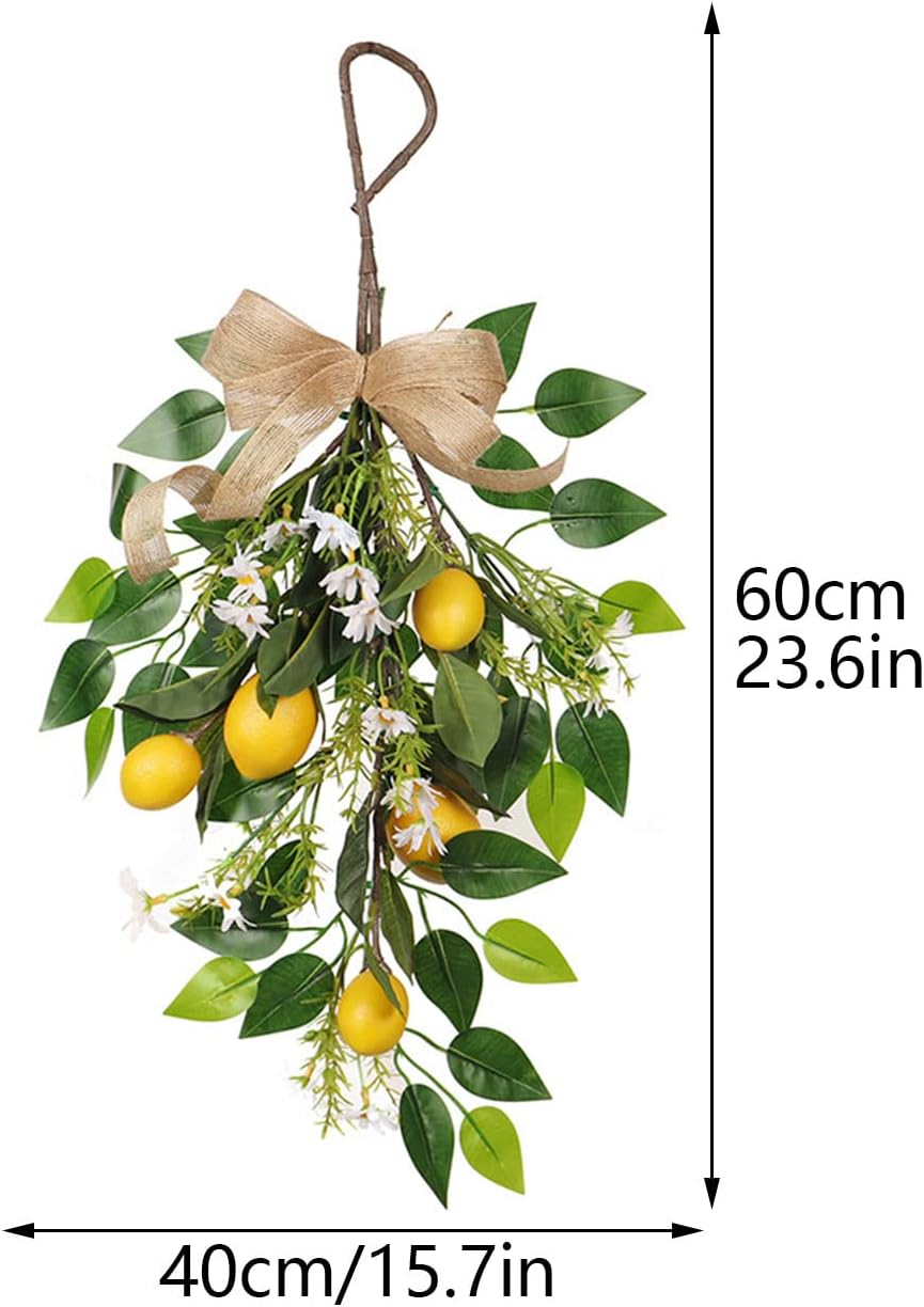 236in Artificial Lemon Daisy Swag Handmade