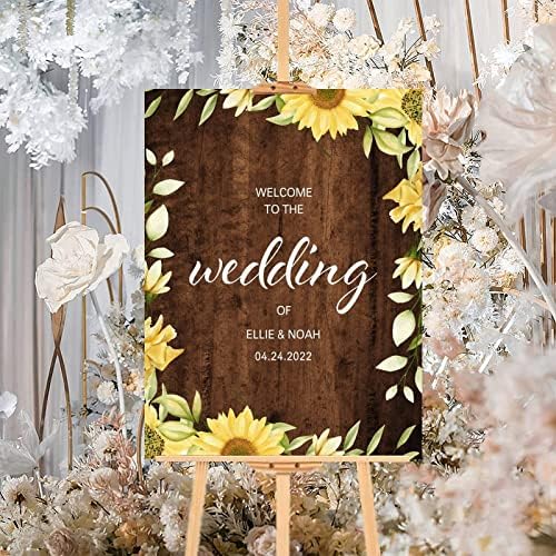 Alioyoit Rustic Wood Wedding Welcome Sign