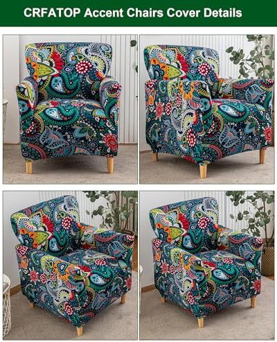 CRFATOP Stretch Armchair Covers with Flower Print