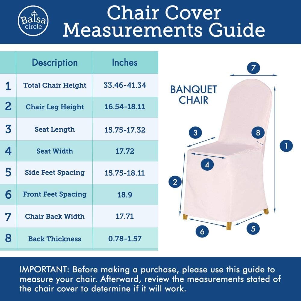 Balsa Circle 10 Pc White Polyester Chair Covers for Parties and Weddings