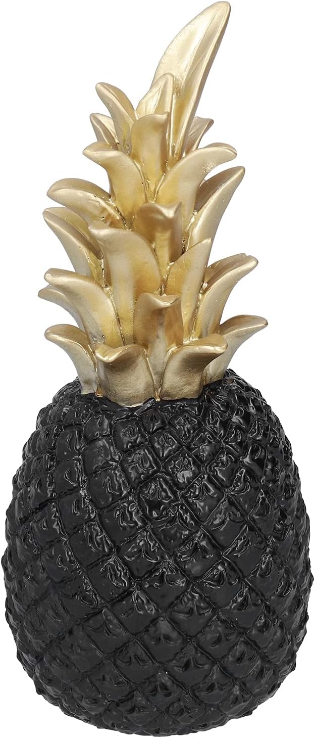 Resin Pineapple Sculpture Decor Black