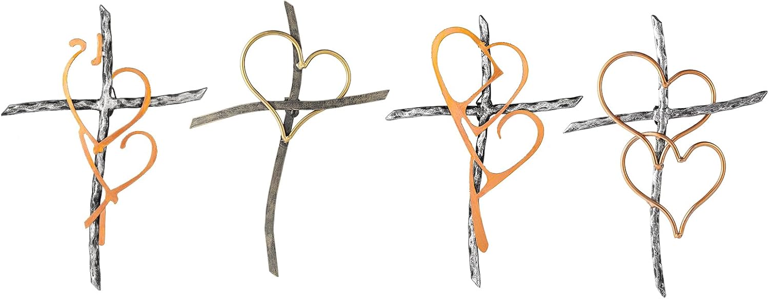 Heart Metal Wall Crosses Decor Living Room Bedroom Wedding