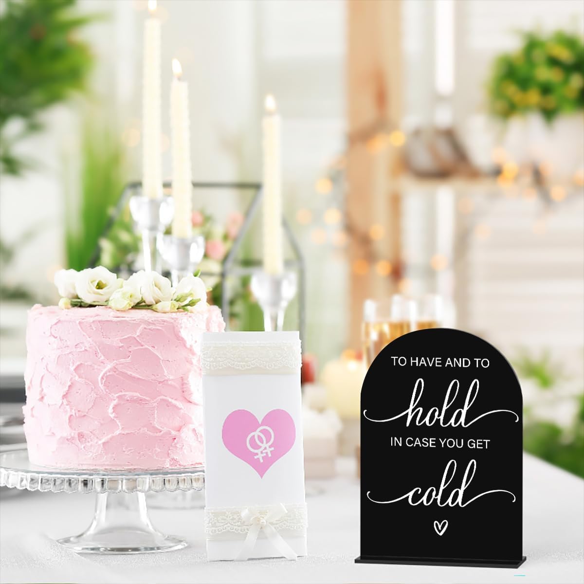 Modern Calligraphy Acrylic Wedding Sign Table Top Arch for Ceremony and Reception